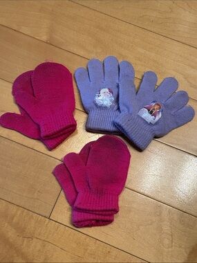 Toddler Winter Mittens and Gloves Set - Pink & Frozen Lavender